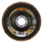 德国进口RHODIUS 锆刚玉百叶碟125*22 80#不锈钢专用抛光片无铁氯